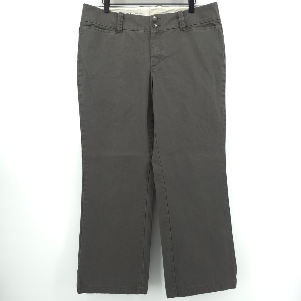 Eddie Bauer Womens Pants Blakely 14 Gray Chino Straight Leg Stretch Casual